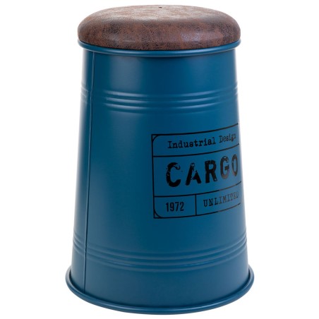 Taburete Alexandra House Living Azul Poliuretano Metal Esponja Madera