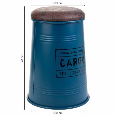 Taburete Alexandra House Living Azul Poliuretano Metal Esponja Madera