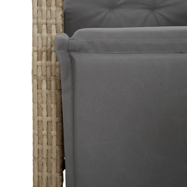 Ensemble à manger de jardin avec coussins 5pcs Beige poly rotin