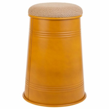 Taburete Alexandra House Living Naranja Arpillera Metal Esponja Madera