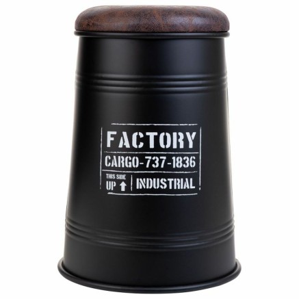 Stool Alexandra House Living Black Polyurethane Metal Particleboard 27