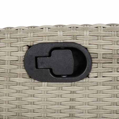 Ensemble de bistro 3 pcs et coussins gris clair résine tressée