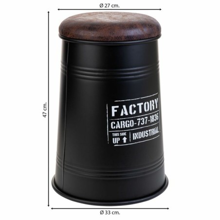Taburete Alexandra House Living Negro Poliuretano Metal Aglomerado 27