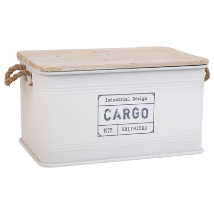 Koffer Alexandra House Living Cargo Wit Industriële hennep Metaal Spa