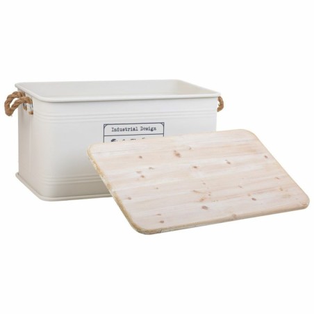 Truhe Alexandra House Living Cargo Weiß Hanf Metall Tannenholz 38 x 6