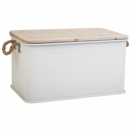 Truhe Alexandra House Living Cargo Weiß Hanf Metall Tannenholz 38 x 6