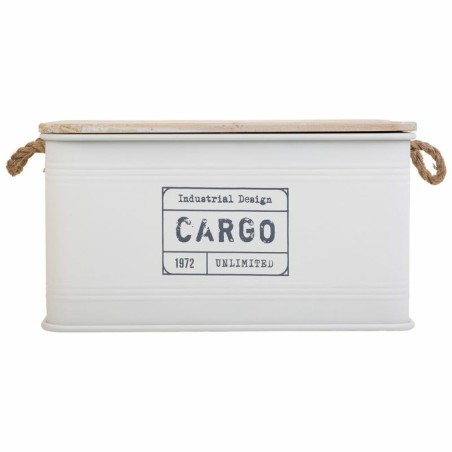 Truhe Alexandra House Living Cargo Weiß Hanf Metall Tannenholz 38 x 6
