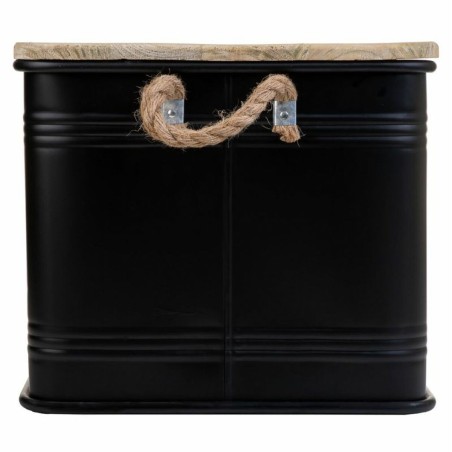 Baúl Alexandra House Living Factory Negro Cáñamo Metal Madera de ab