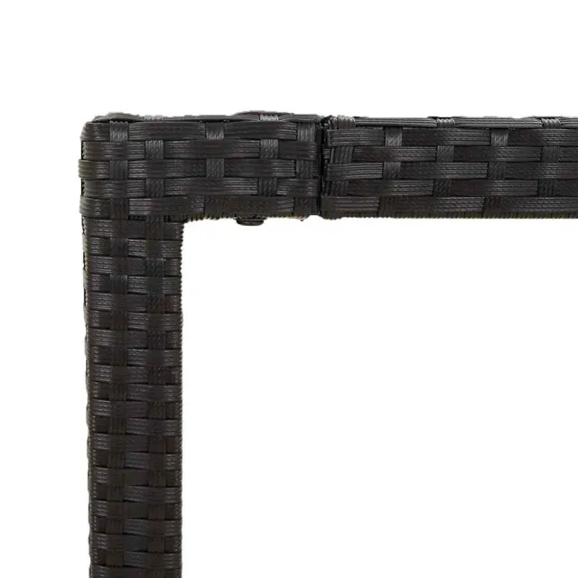 Ensemble à manger de jardin coussins 7pcs Noir Résine tressée