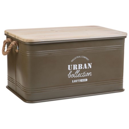 Coffre Alexandra House Living Urban Vert Chanvre Métal Bois d'épicé