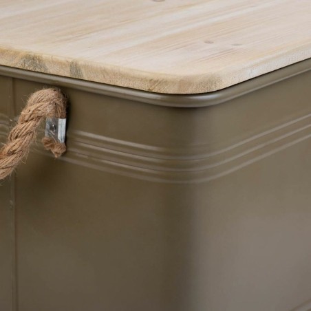 Baule Alexandra House Living Urban Verde Canapa Metallo Legno di abete