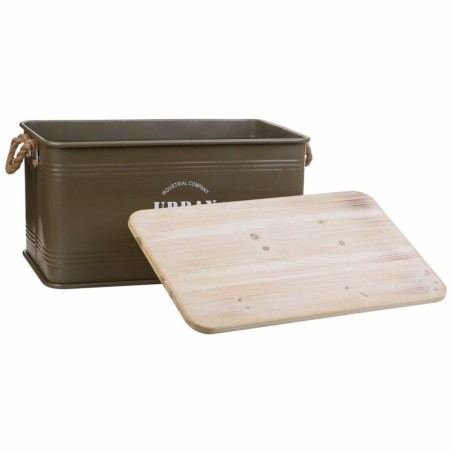 Truhe Alexandra House Living Urban grün Hanf Metall Tannenholz 38 x 6