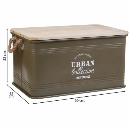 Baule Alexandra House Living Urban Verde Canapa Metallo Legno di abete