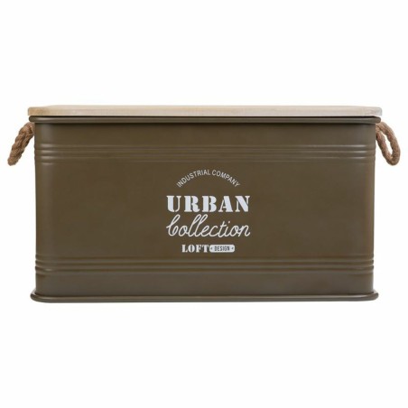 Baúl Alexandra House Living Urban Verde Cáñamo Metal Madera de abet