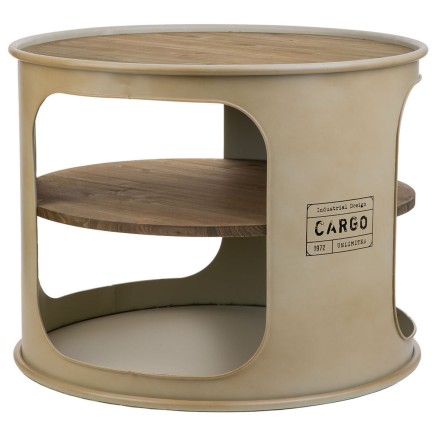 Side table Alexandra House Living Grey metal and fir wood 60 x 60 x 47