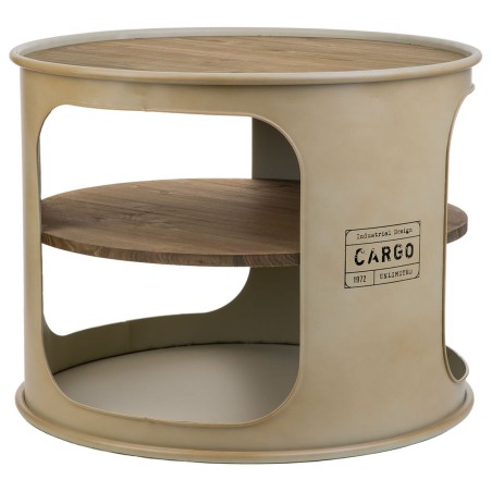 Side table Alexandra House Living Grey metal and fir wood 60 x 60 x 47