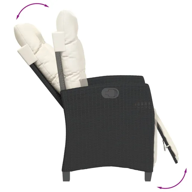 Ensemble à manger de jardin coussins 5pcs Noir Résine tressée