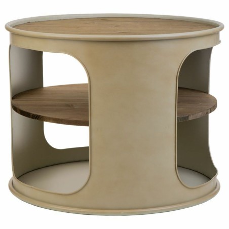 Side table Alexandra House Living Grey metal and fir wood 60 x 60 x 47
