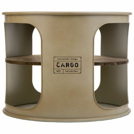 Side table Alexandra House Living Grey metal and fir wood 60 x 60 x 47