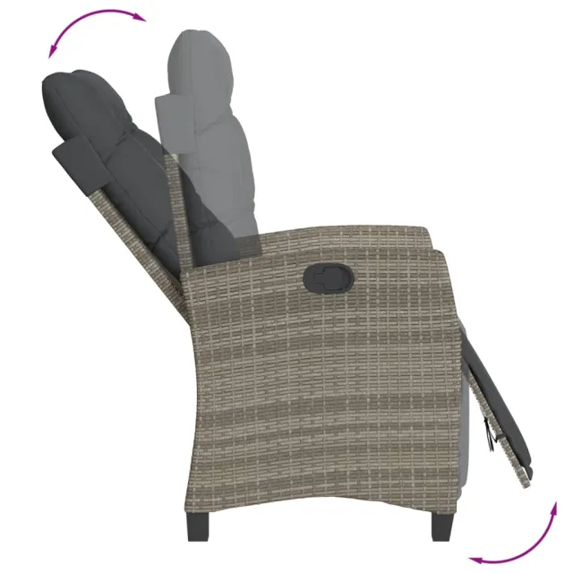 Ensemble à manger de jardin 9 pcs coussins gris résine tressée
