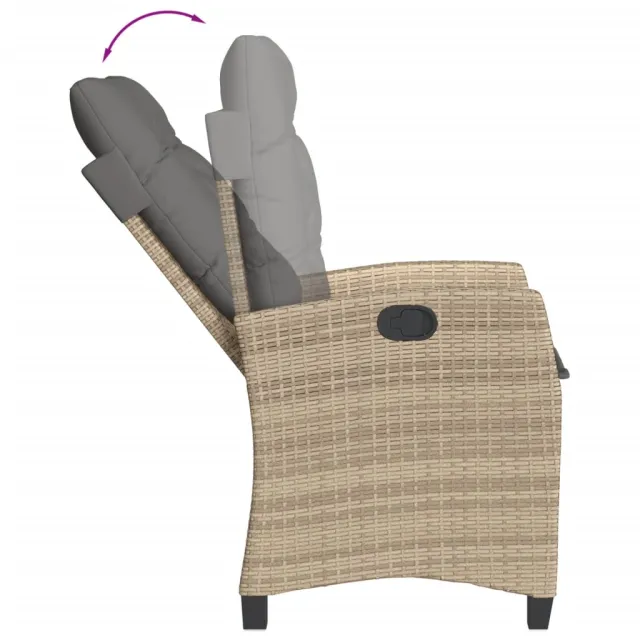 Ensemble à manger de jardin et coussins 9 pcs mélange beige