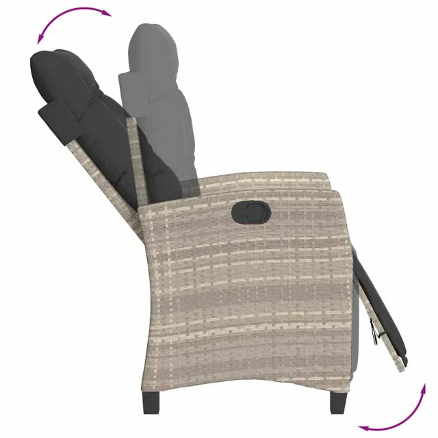 Ensemble à manger de jardin et coussins 9 pcs gris clair rotin