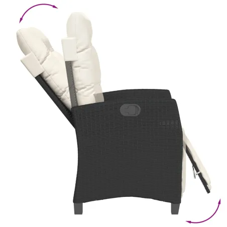 Ensemble à manger de jardin 9pcs coussins noir résine tressée