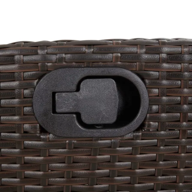 Ensemble à manger de jardin 5 pcs et coussins marron poly rotin