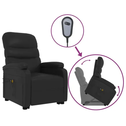 Fauteuil de massage Noir Similicuir 2