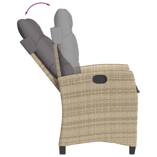 Ensemble à manger de jardin et coussins 9 pcs mélange beige