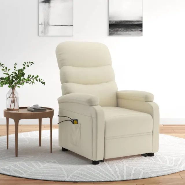 Fauteuil de massage Blanc crème Similicuir