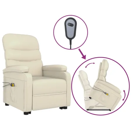 Fauteuil de massage Blanc crème Similicuir