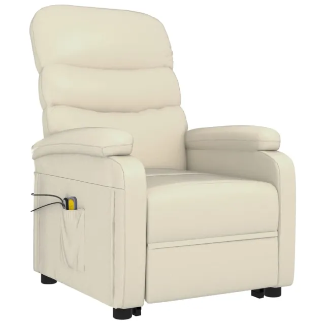 Fauteuil de massage Blanc crème Similicuir
