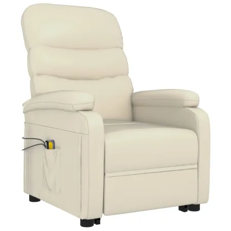 Fauteuil de massage Blanc crème Similicuir
