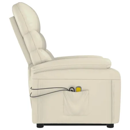 Fauteuil de massage Blanc crème Similicuir