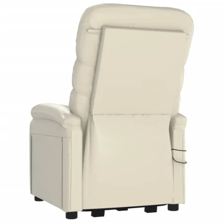 Fauteuil de massage Blanc crème Similicuir