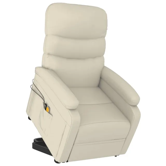 Fauteuil de massage Blanc crème Similicuir
