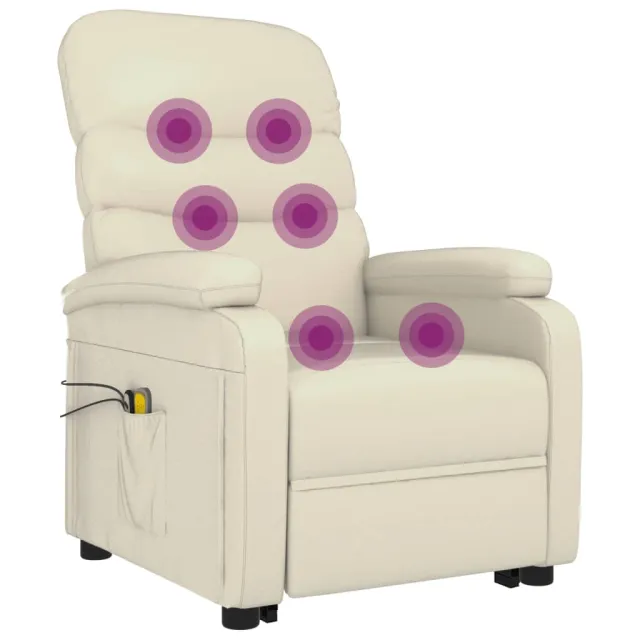 Fauteuil de massage Blanc crème Similicuir