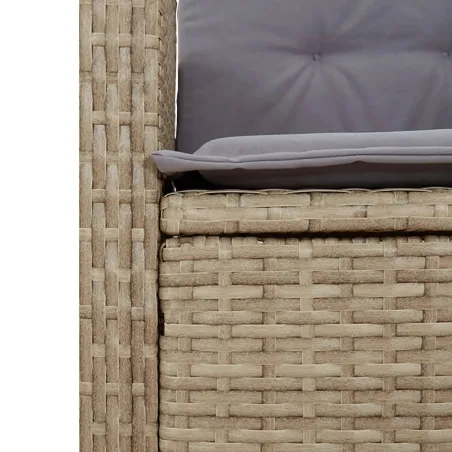Ensemble à manger de jardin et coussins 9 pcs mélange beige