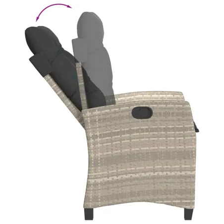 Ensemble à manger de jardin et coussins 9 pcs gris clair rotin