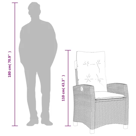 Ensemble à manger de jardin et coussins 9 pcs gris clair rotin