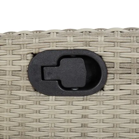 Ensemble à manger de jardin et coussins 7 pcs gris clair rotin