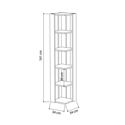 Étagère d'Angle Alexandra House Living Chêne Bois MDP 33 x 161 x 33 2