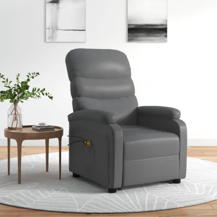 Fauteuil de massage Anthracite Similicuir