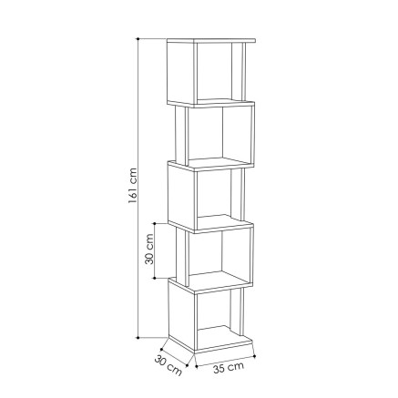 Hoekschappen Alexandra House Living Ek Hout MDP 35 x 161 x 2 cm 5 Plan 2