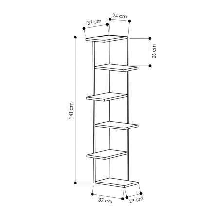 Estantería de Esquina Alexandra House Living Blanco Madera MDP 37 x 1