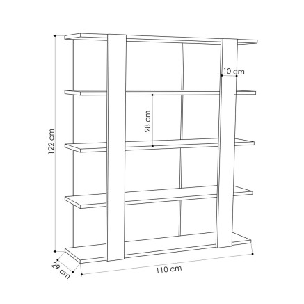 Librería Alexandra House Living Blanco Madera MDP 110 x 122 x 29 cm 4 2