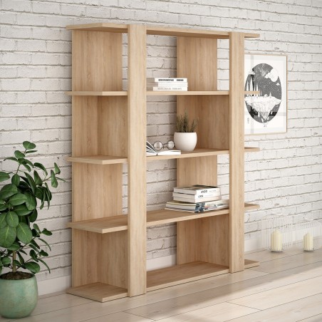 Boekenwinkel Alexandra House Living Ek Hout MDP 110 x 122 x 29 cm 4 Pl