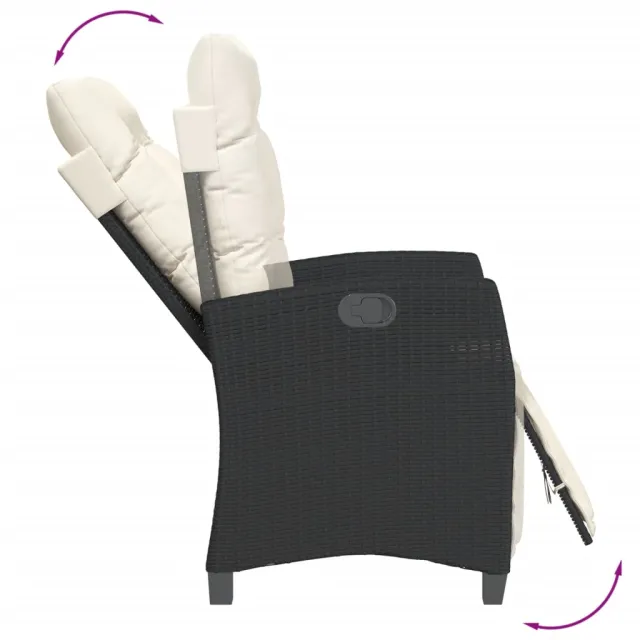 Ensemble à manger de jardin coussins 5pcs Noir Résine tressée