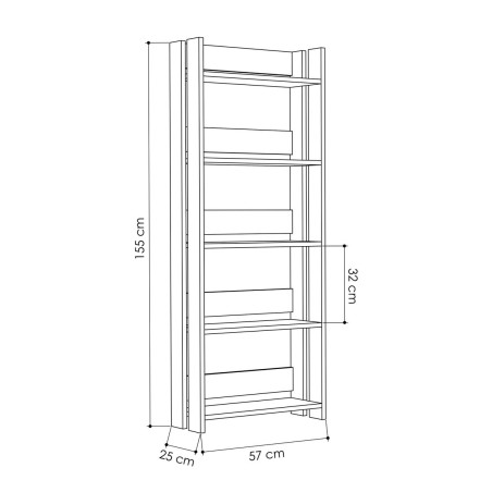 Buchhandlung Alexandra House Living Eg Holz MDP 57 x 155 x 25 cm 5 Reg